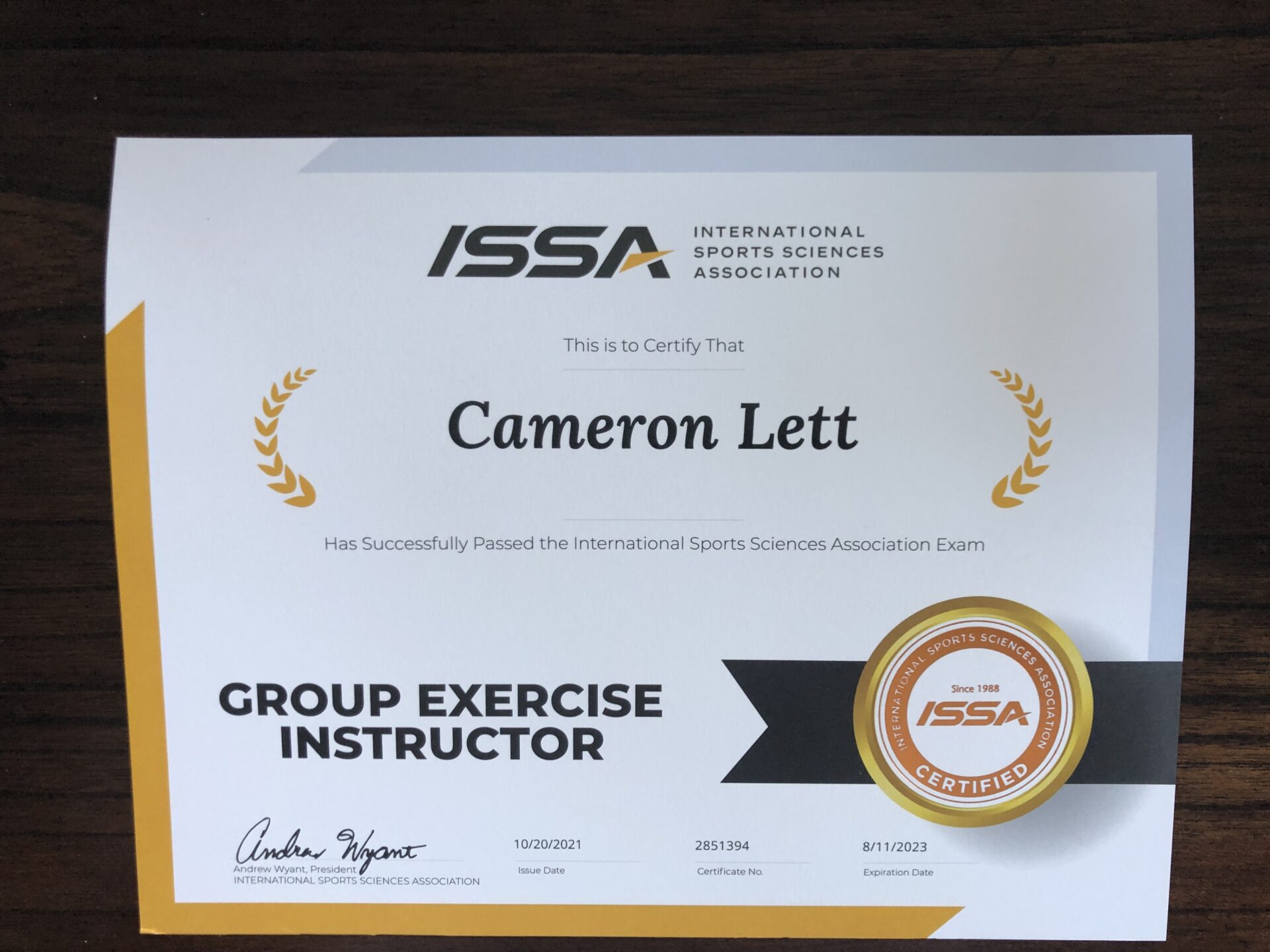 Group exercise instructor certification